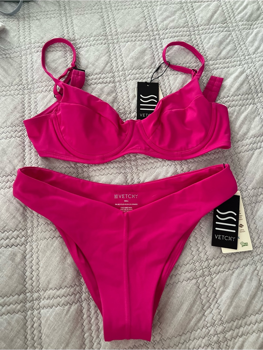 Women's Hot Pink Underwire Bikini Set